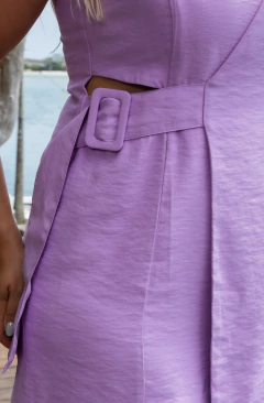 Vestido Curto Transpasse Fivelas - loja online