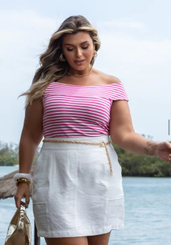 Imagem do Blusa Malha Crepe Listrada