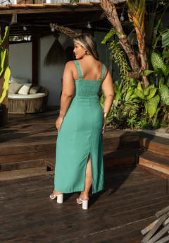Vestido Midi com Ilhós - Sanches Moda Plus Size