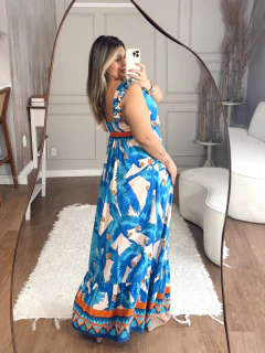 Vestido Alça Babado - Sanches Moda Plus Size