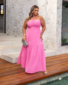 Vestido Longo Flores Removíveis - loja online