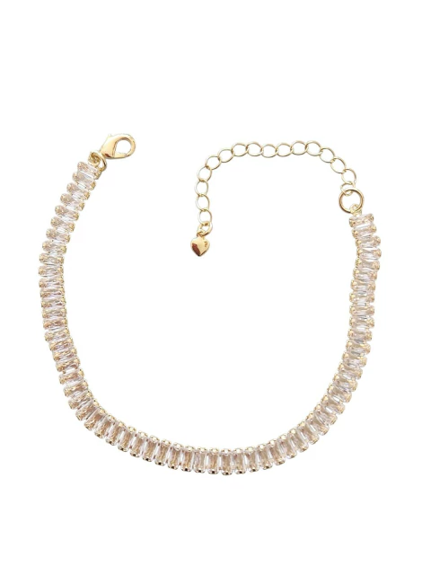 Pulseira fileira de zircônias folheada a ouro 18k - comprar online