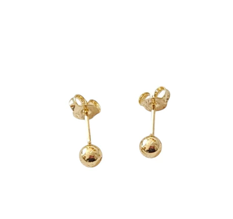 Brinco de bola lisa Infantil folheado a ouro 18k - comprar online