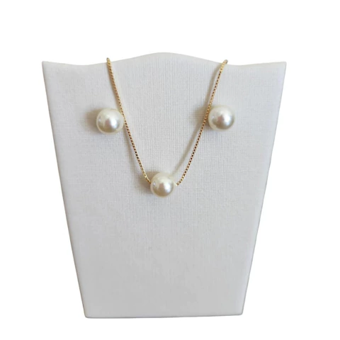 Conjunto de brinco e colar folheados a ouro 18k - Pérola - comprar online