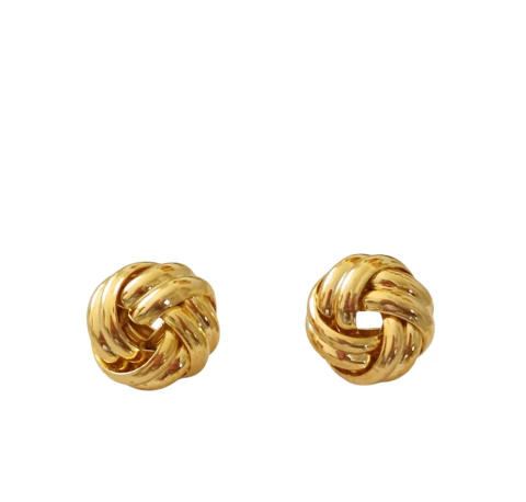 Brinco nó pequeno folheado a ouro 18k - Selene - comprar online