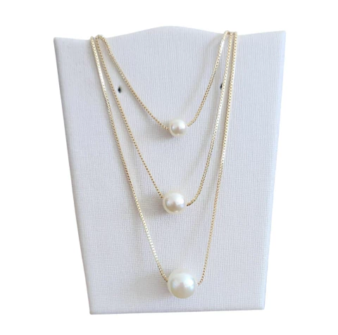 Colar tripo folheado a ouro 18k com zircônia com pérolas - comprar online