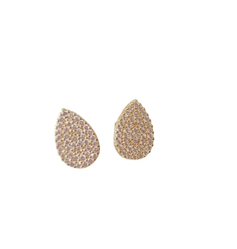 Brinco gota cravejado de zircônias folheado a ouro 18k - Juliana - comprar online