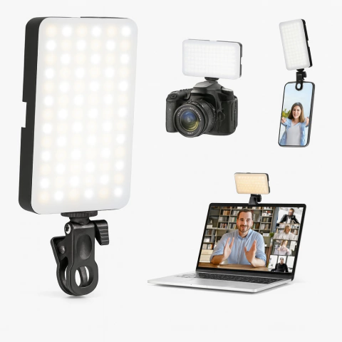 Luz LED Recargable para Celular, Cámara y Laptop – Iluminación Profesional en Cualquier Lugar