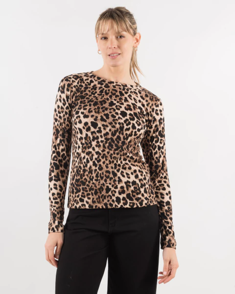 REMERA ML ESTAMPADA ANIMAL PRINT