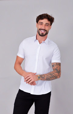 Camisa Tricoline Misto