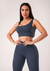 Top fitness feminino cinza chumbo canelado com bojo seamless+ na internet