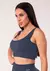 Top fitness feminino cinza chumbo canelado com bojo seamless+ - loja online