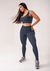Legging fitness feminina cinza chumbo canelada com cós alto seamless+ - comprar online
