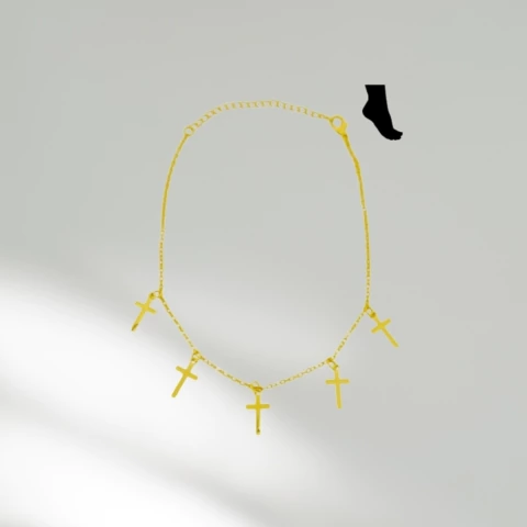 TORNOZELEIRA CRUCIFIXO LISO