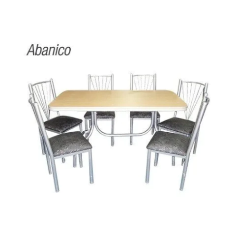 juego de comedor con 6 Sillas Abanico