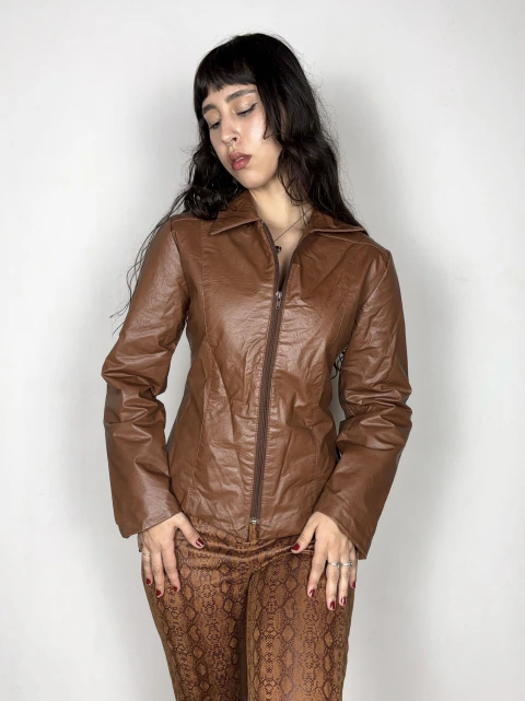 vintage brown leather jacket | M/G