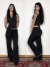 vintage black pinstripe low-rise pants | 38/40 na internet