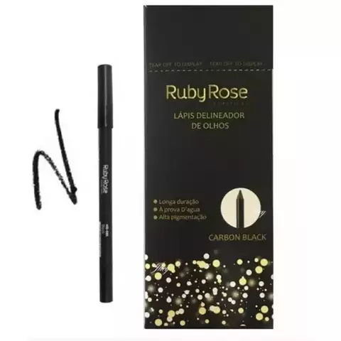 Lápis Delineador Carbon Black HB050 À prova d’agua - Ruby Rose - comprar online