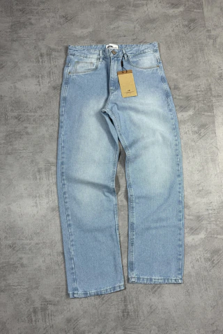 CALÇA RETA AZUL BÁSICA -100% original