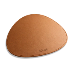 Mousepad Orgânico 20x22cm Couro Ecológico Para Mouse Escritório Office + Porta Copos Couse - Couse