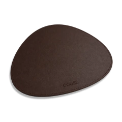 Mousepad Orgânico 20x22cm Couro Ecológico Para Mouse Escritório Office + Porta Copos Couse - Couse