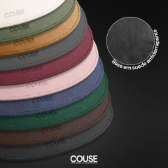 Mousepad Orgânico 20x22cm Couro Ecológico Para Mouse Escritório Office + Porta Copos Couse na internet
