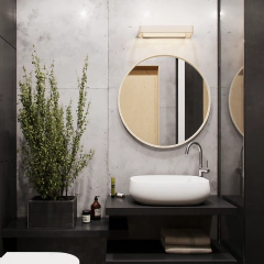 Espelho Decorativo Redondo Adnet Suspenso com Suporte de Parede Costurado em Couro Ecológico para Banheiro Quarto Sala - comprar online