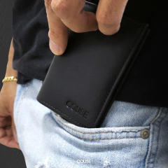 Carteira Masculina Couro Legítimo Proteção RFID RG CNH Cartões Notas Couse - Couse