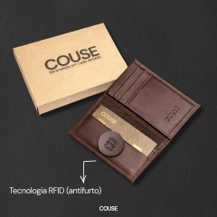 Carteira Masculina em Couro Legítimo Proteção RFID CNH Cartões Notas Couse - comprar online