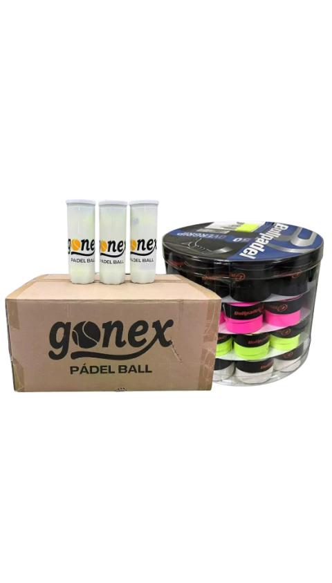 Combo - Caja x24 Tubos Gonex + Caramelera Bullpadel Multicolor Liso x50 - comprar online