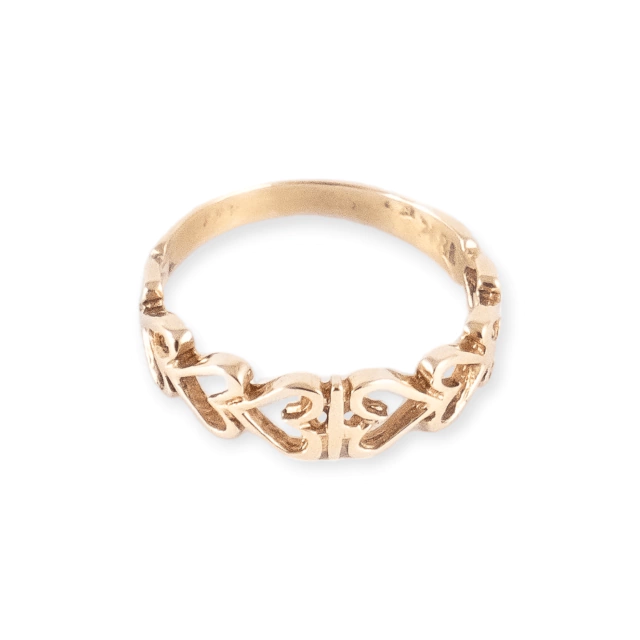 Anillo Oro 18k - Corazones Calados- 2,5 Grs - An09 - HRO Luxe