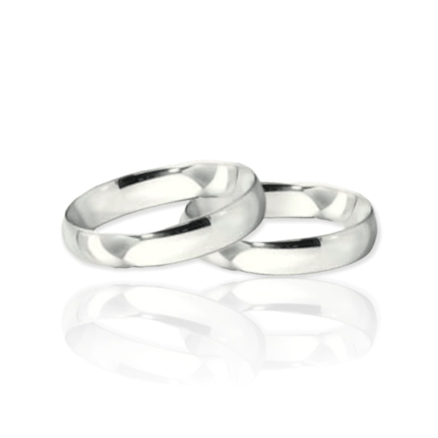 Alianzas De Compromiso Plata 925- Media Caña- 4mm Ancho - comprar online