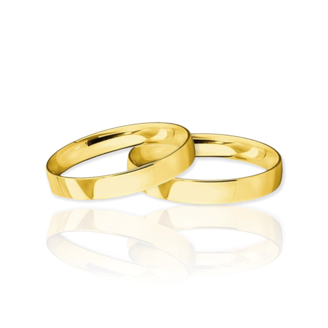 Par De Alianzas Oro 18kts. - 3 Grs. - 3 Mm. - Cinta - Cod205 - comprar online