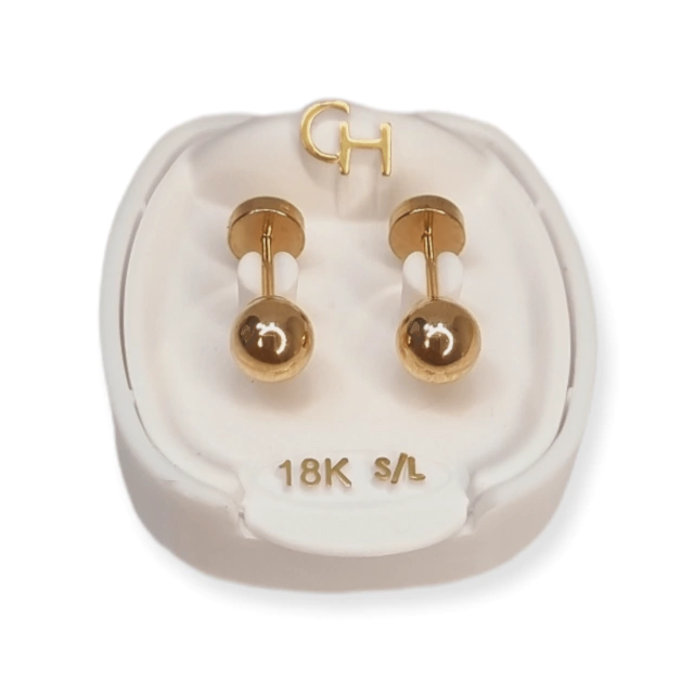 Aros Abridores Oro 18k con Bolitas de Oro 5mm 771600 - 220d - comprar online