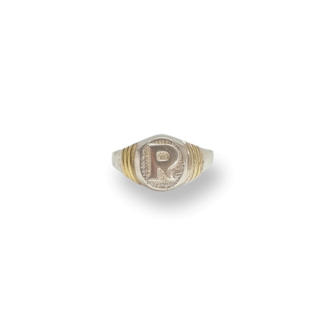 Anillo Plata 925 combinado con duble - Letra "R" - Ml698-18d - comprar online