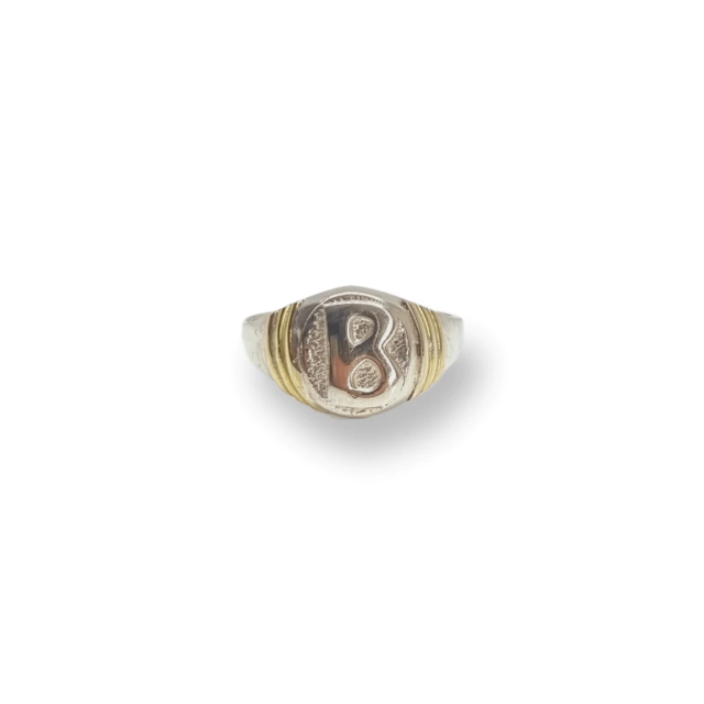 Anillo Plata 925 combinado con duble - Letra "B" - Ml701-18d - comprar online