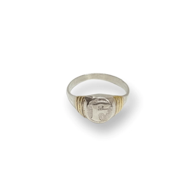 Anillo Plata 925 combinado con duble - Letra "F" - Ml702-18d en internet
