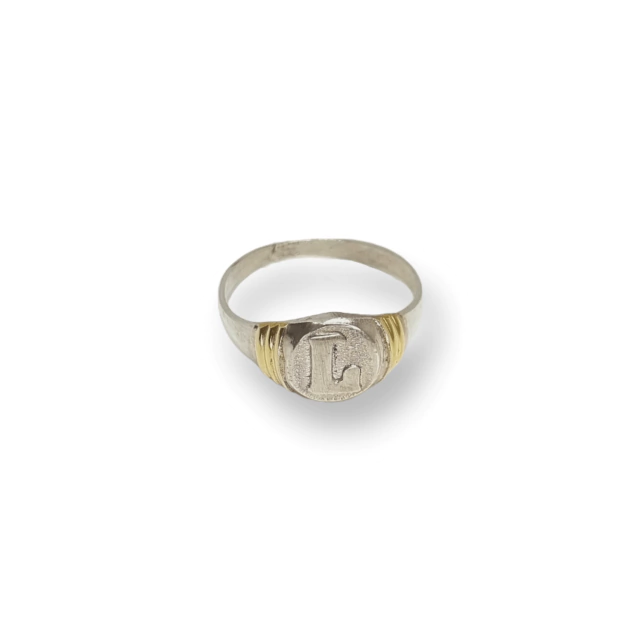Anillo Plata 925 combinado con duble - Letra "L" - Ml707-18d en internet