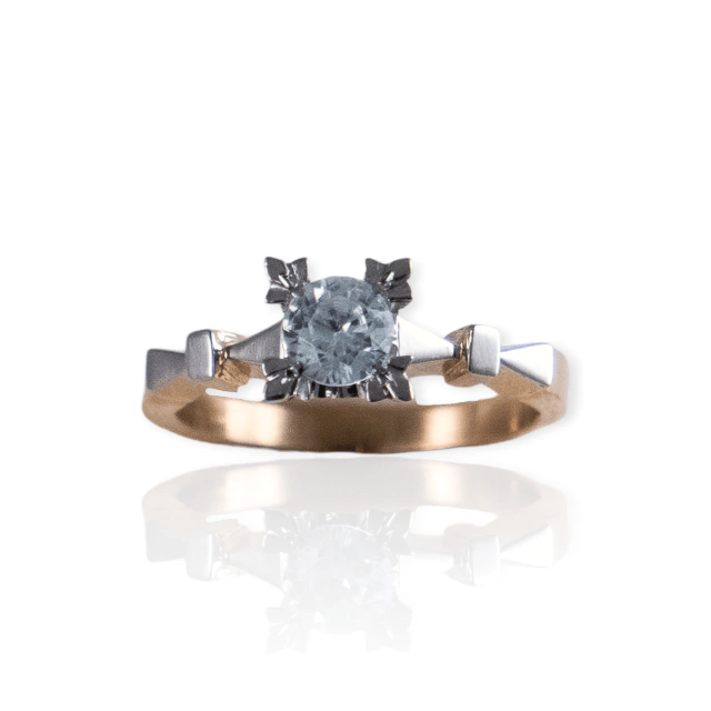 Anillo oro 18k Solitario con circonio - Mujer- An438- 5,3 grs - comprar online
