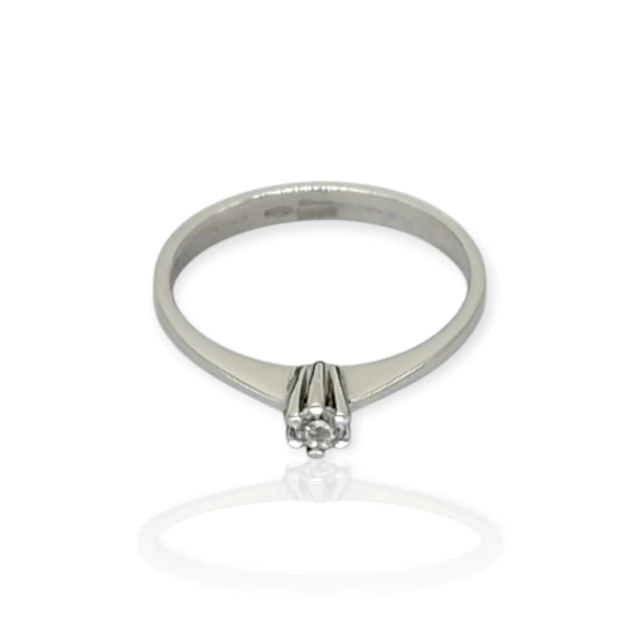 Anillo oro blanco 18k Solitario - An542 - 2,1g - comprar online