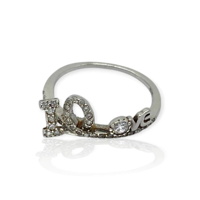 Anillo Plata 925 Diseño "I love" con circones - Ml995 - 13d - HRO Luxe