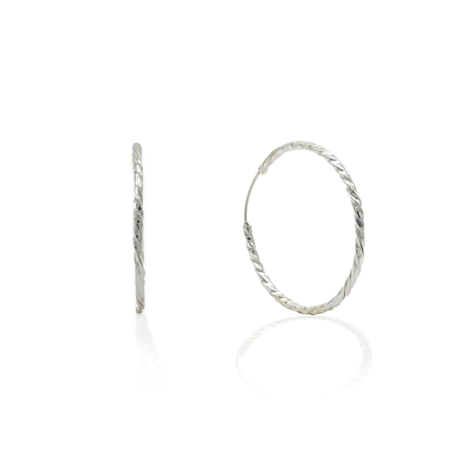Aros plata 925 argolla facetada ARPL401 - 11d - comprar online