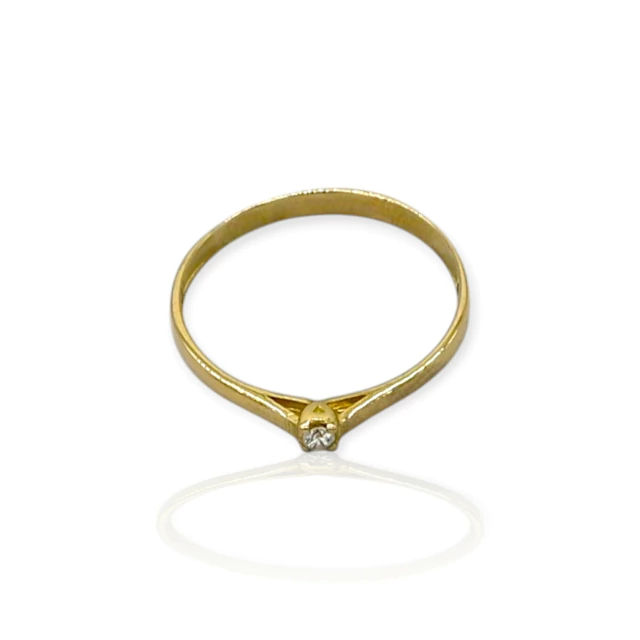 Anillo oro 18k Solitario - An584 - 1,1g en internet