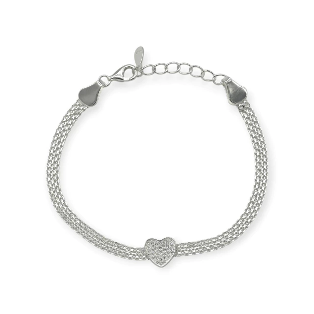 Pulsera plata 925 malla con corazón Kl351 - 53d - comprar online