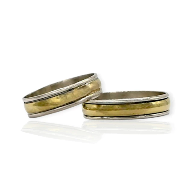 Alianzas de compromiso plata 925 combinado con dublé - comprar online