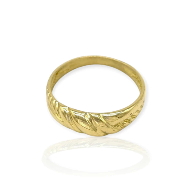 Anillo oro 18k labrado - An627 - 2,5g - HRO Luxe