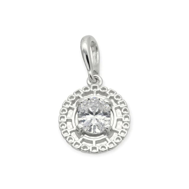 Dije de Plata 925 Ovalo moderno circones Fr759 - 11d