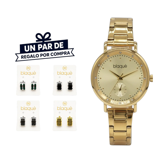 Reloj Blaquè Malla De Metal Dorado - BQ238D