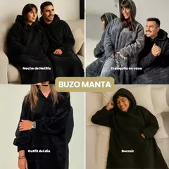COMBO INVERNAL: BUZO MANTA + PANTUFLONES CAPIBARA + MEDIAS TERMICAS DE REGALO (ultimo stock)