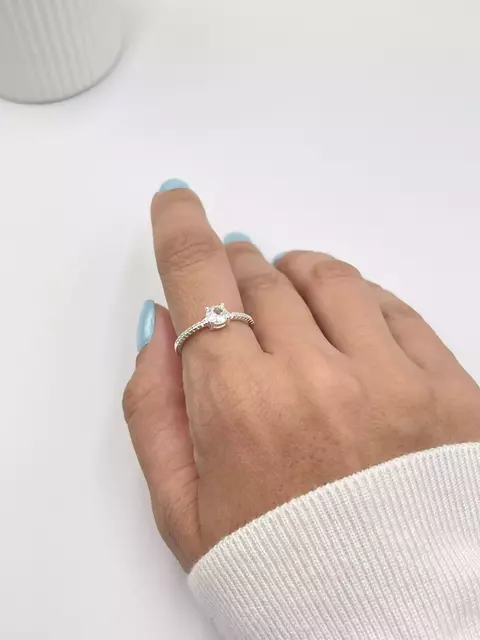 Anel Solitario Cravejado Com Pedra Maior - Tamanho 14 - comprar online